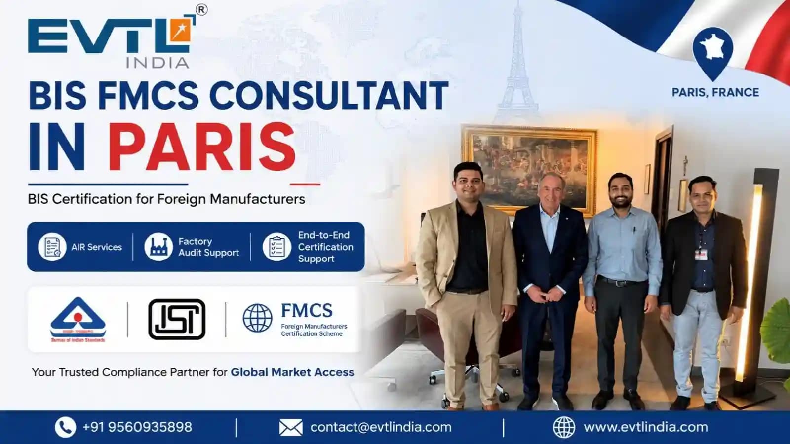 BIS FMCS Consultant in Paris | EVTL India – BIS Certification