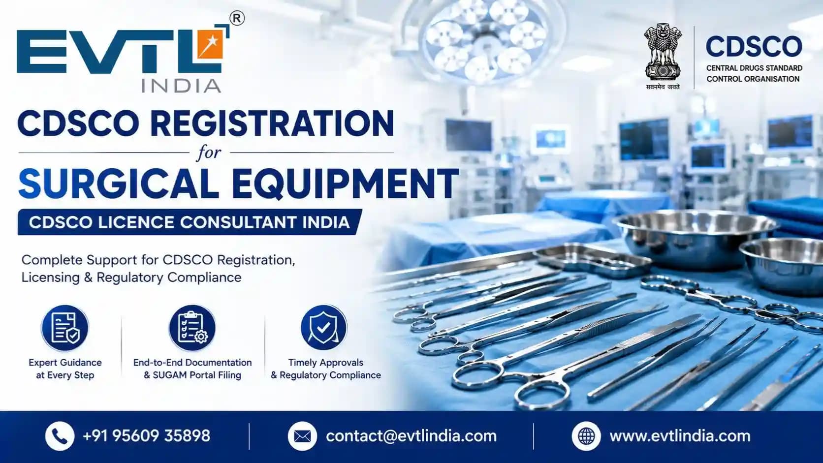 CDSCO Registration for Surgical Equipment | CDSCO Licence Consultant India