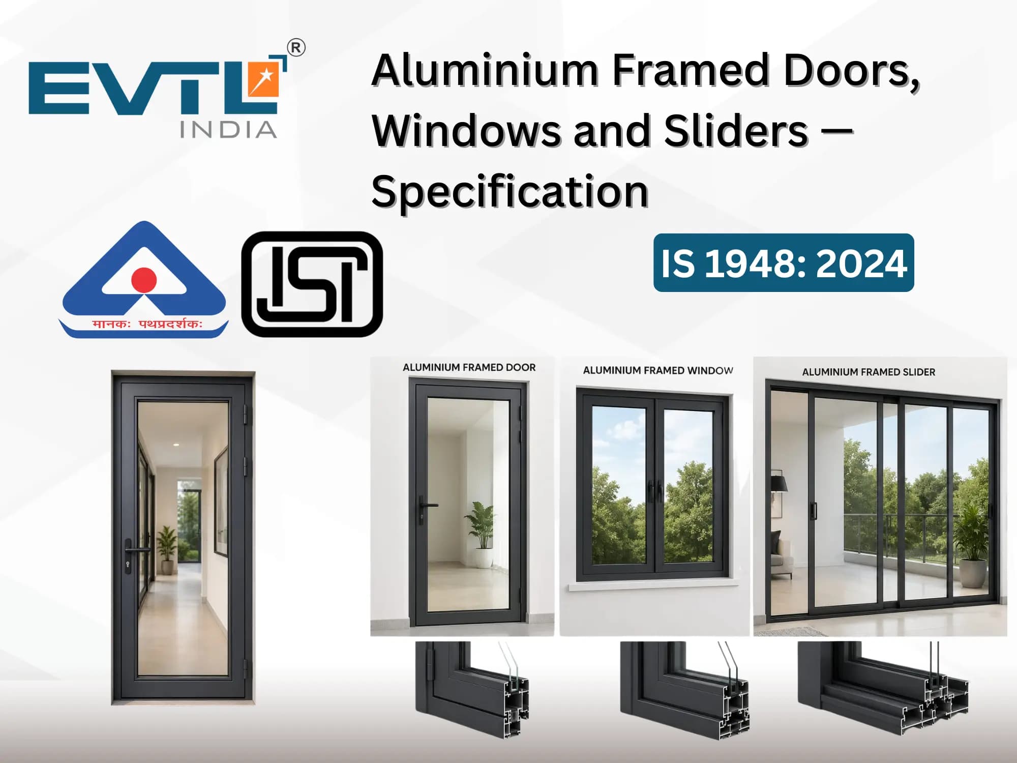 BIS QCO For Aluminium Framed Doors, Windows and Sliders — Specification IS 1948:  2024