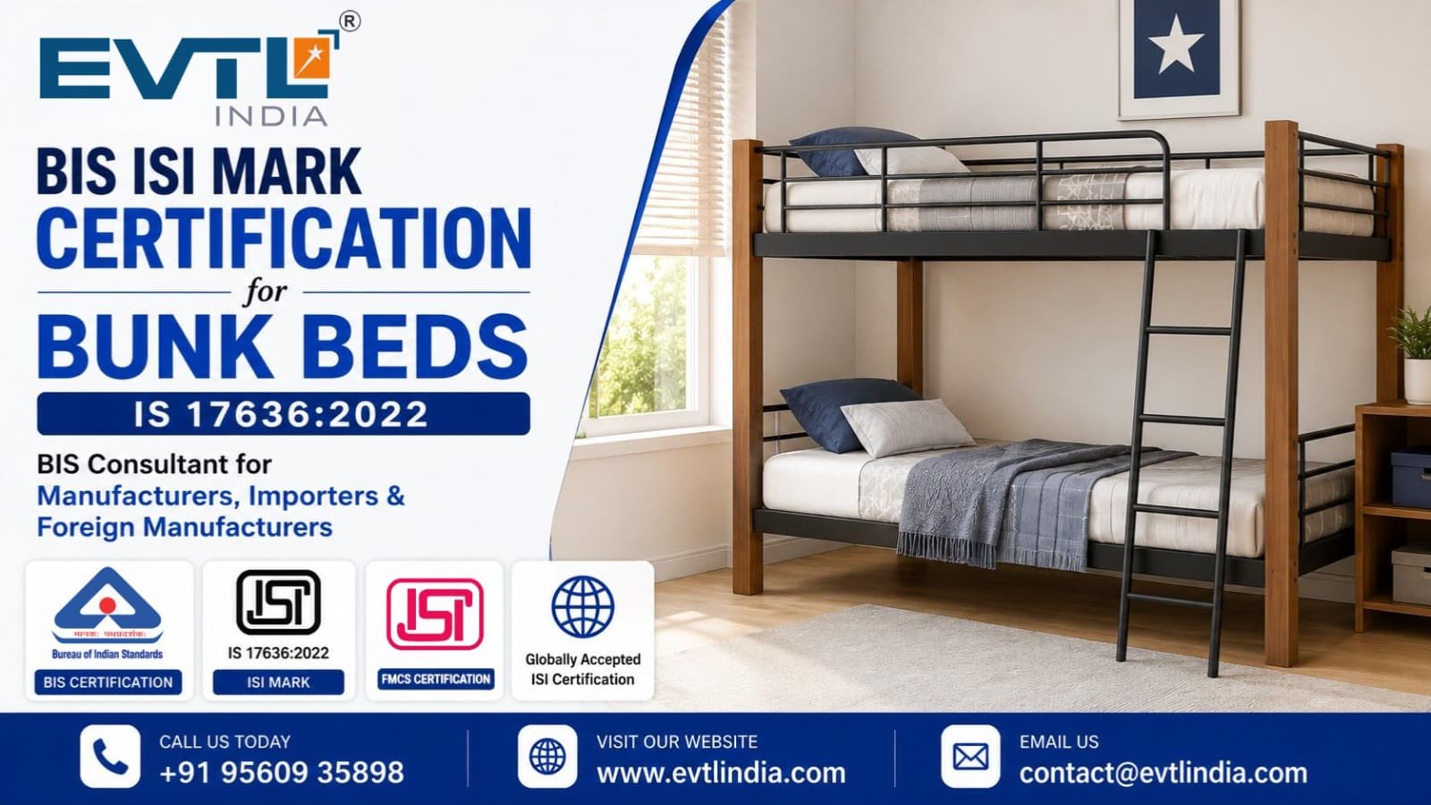BIS ISI Mark Certification for Bunk Beds IS 17636:2022 | BIS Consultant for  Manufacturers, Importers & Foreign Manufacturers