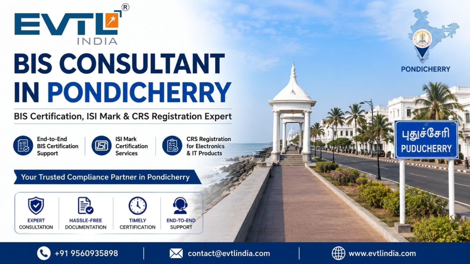 BIS Consultant in Pondicherry | BIS Certification, ISI Mark & CRS Registration Expert