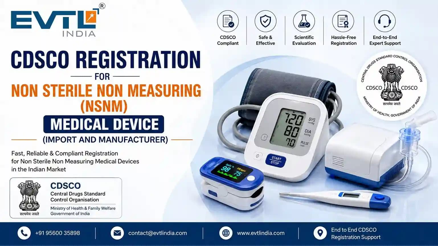 CDSCO Registration for Non Sterile Non Measuring (NSNM) Medical Device (Import and Manufacturer)