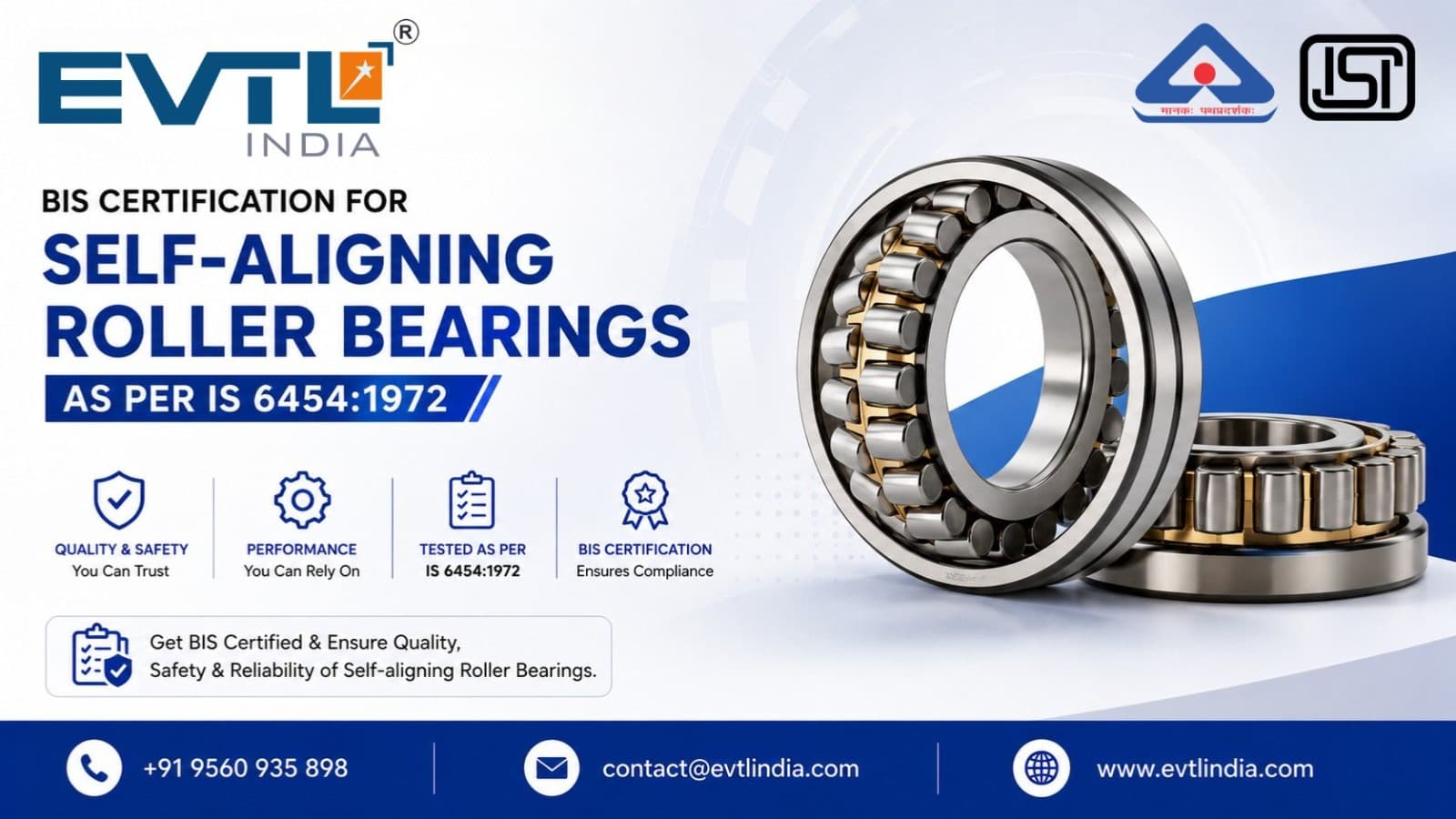 BIS Certification for Self-aligning roller bearings as per IS 6454:2026